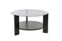 Nordure Mesa de Café Wood Black, Fume Vidrio Templado y Tablero Melamina 75x40x75cm